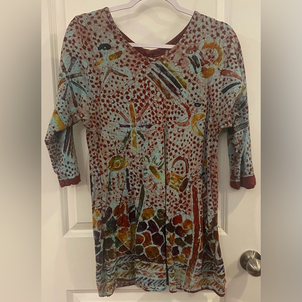 nnamdi ibenagu spirit of courage Old Style African Balik Dress Tunic Sz S Multi